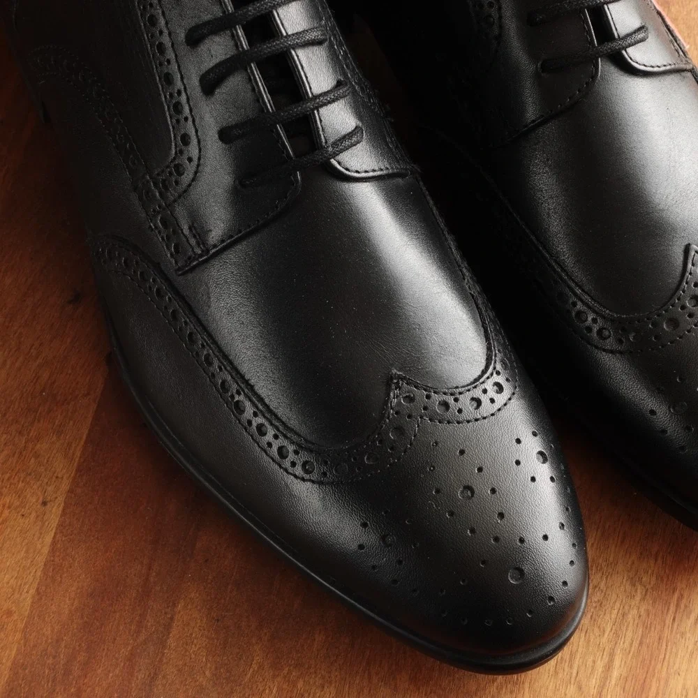 Pikolinos Dress Shoes Mens SZ EU 43 US 9-9.5 BLK Bristol Leather Wingtip Career